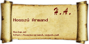 Hosszú Armand névjegykártya